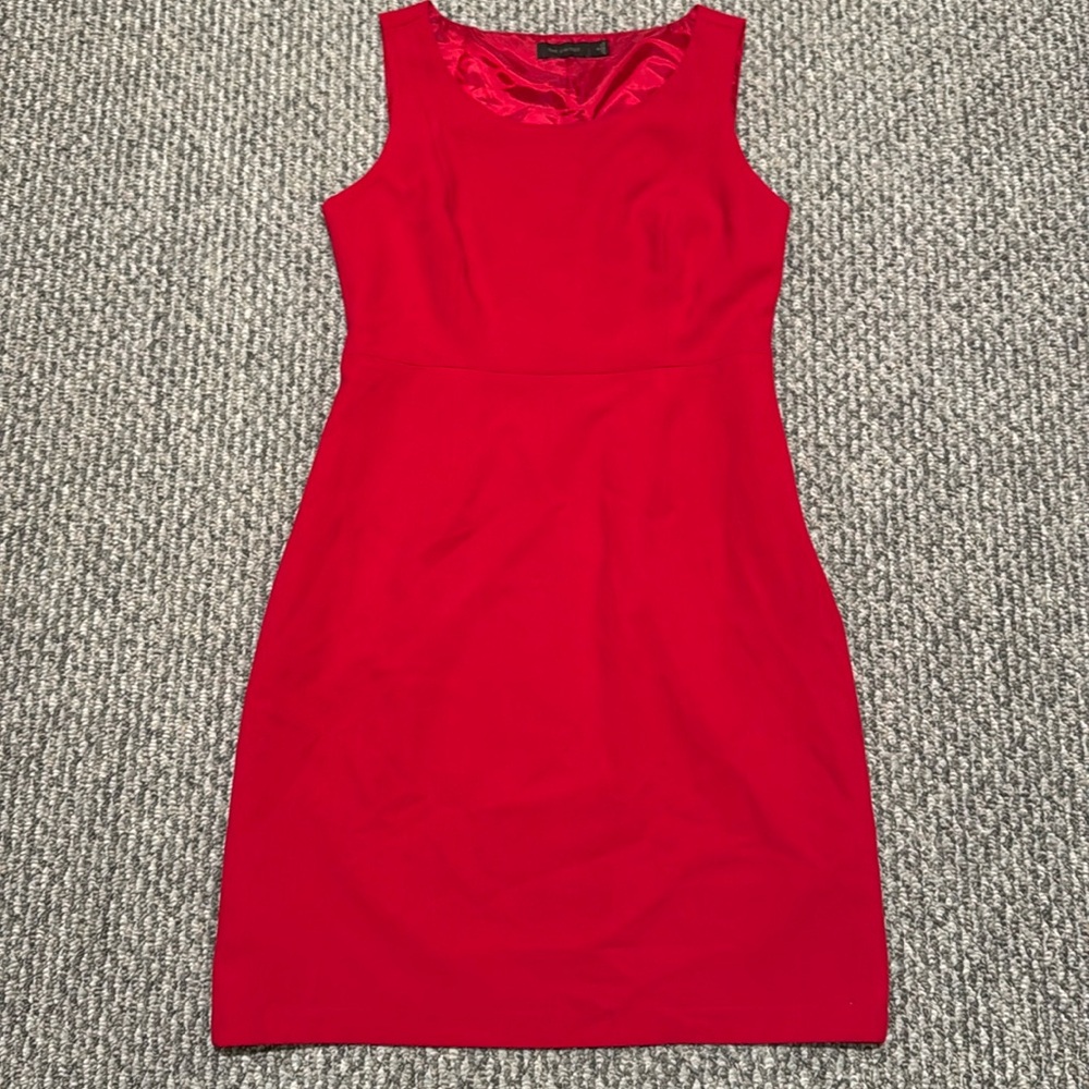 Sleeveless Red Sheath Dress - Classic Women's Dress